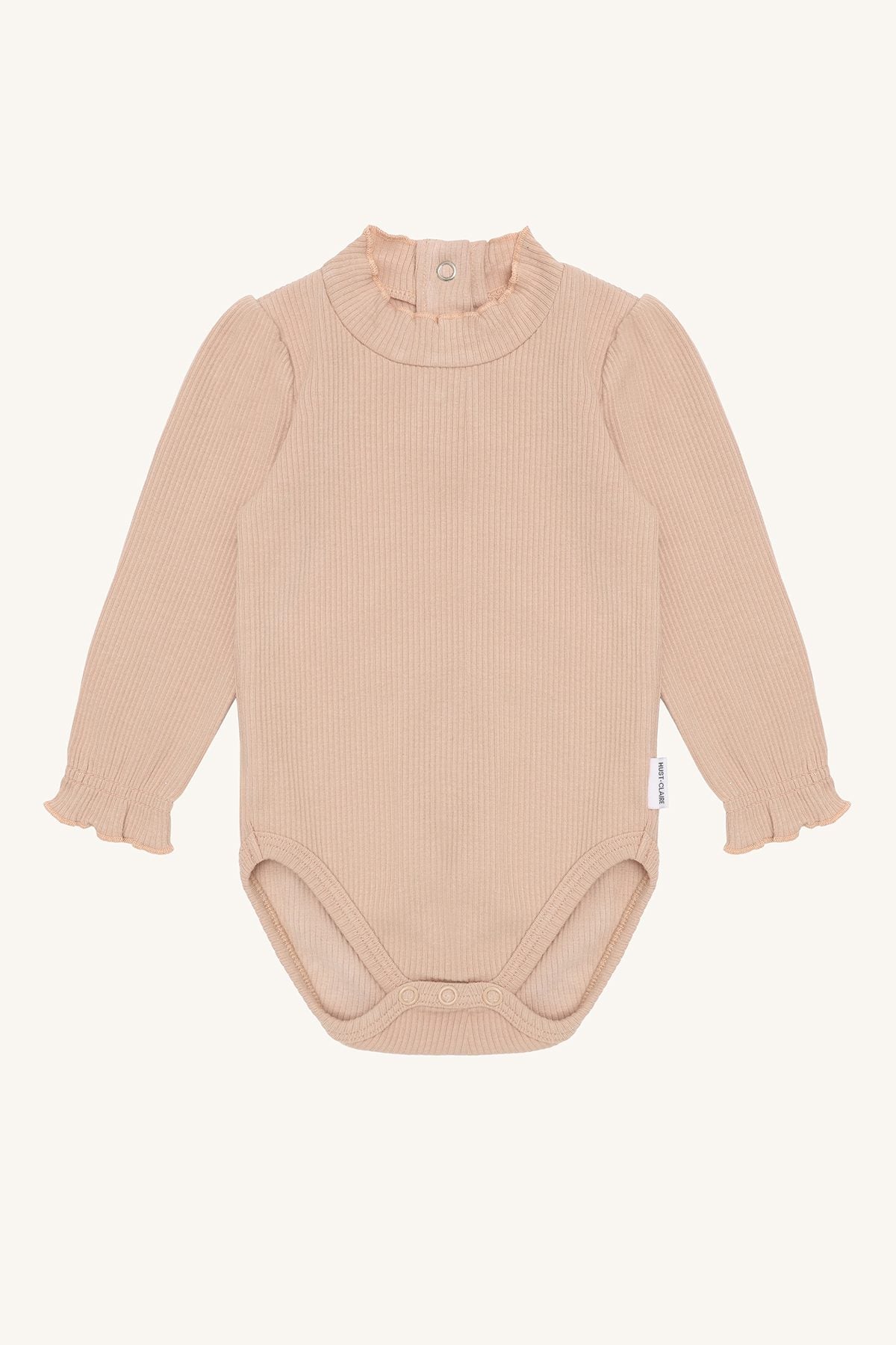 Hust & Claire HCKis Rippbody in Altrosa mit Rüschendetails Adobe rose