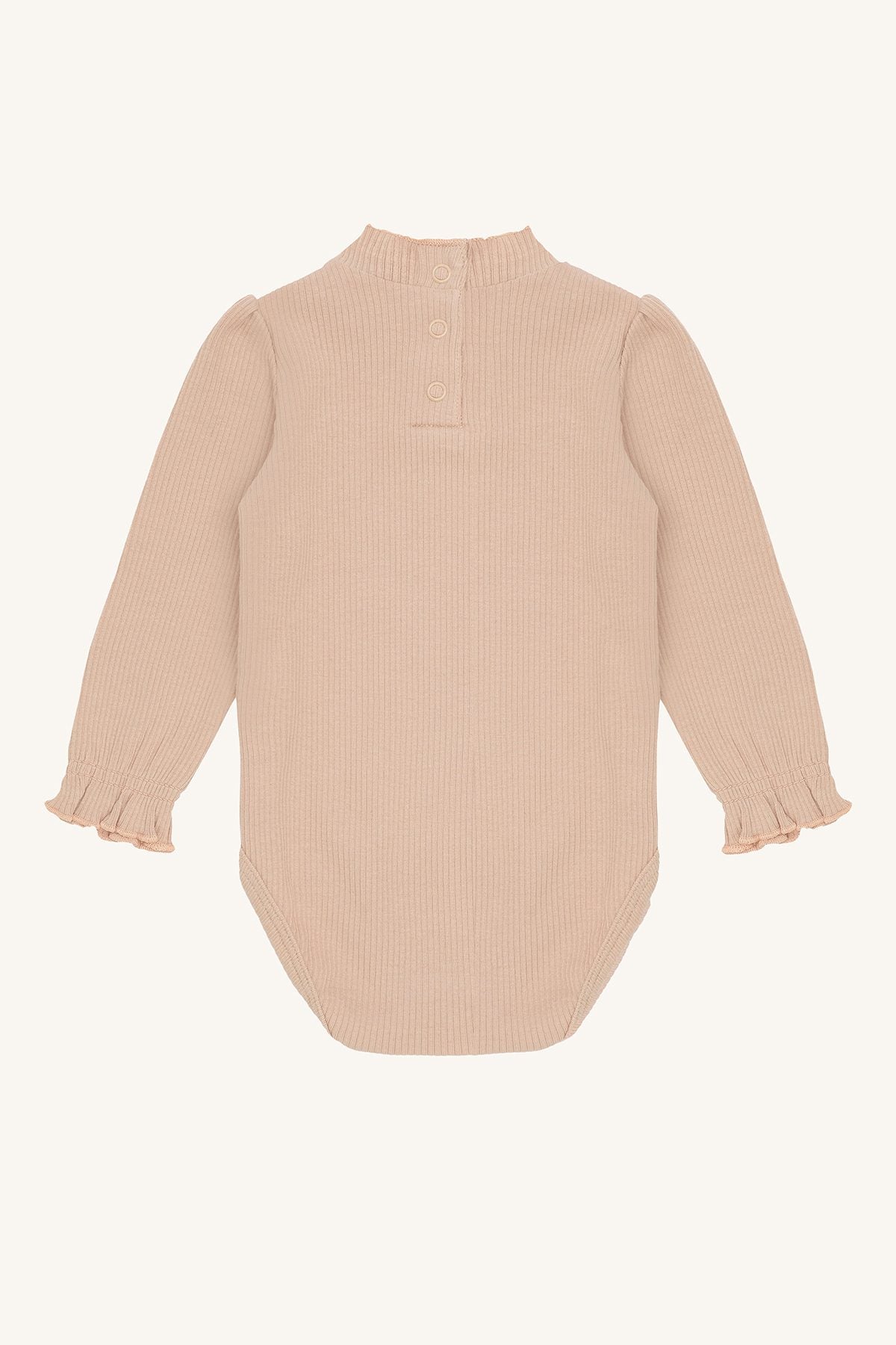 Hust & Claire HCKis Rippbody in Altrosa mit Rüschendetails Adobe rose