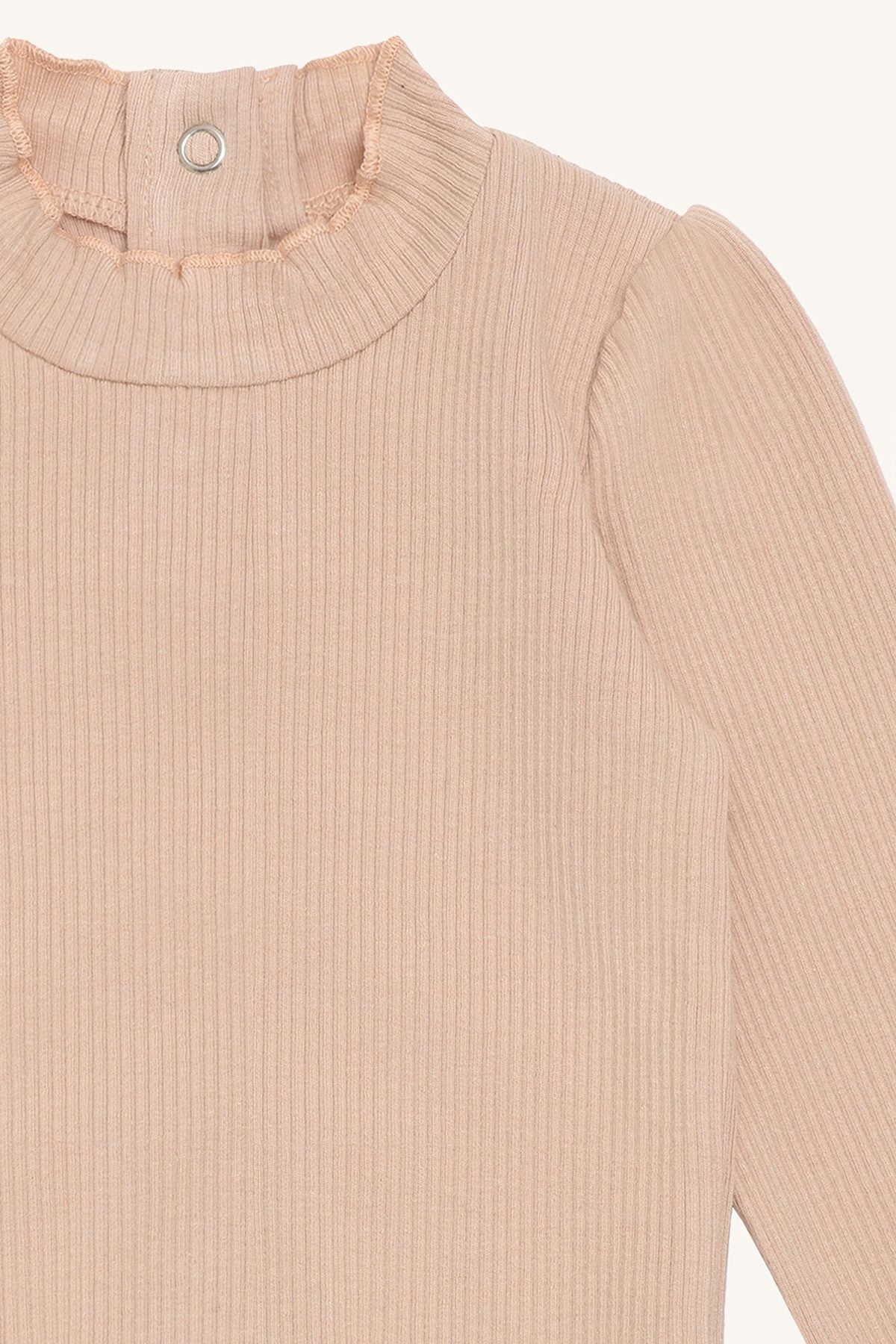 Hust & Claire HCKis Rippbody in Altrosa mit Rüschendetails Adobe rose