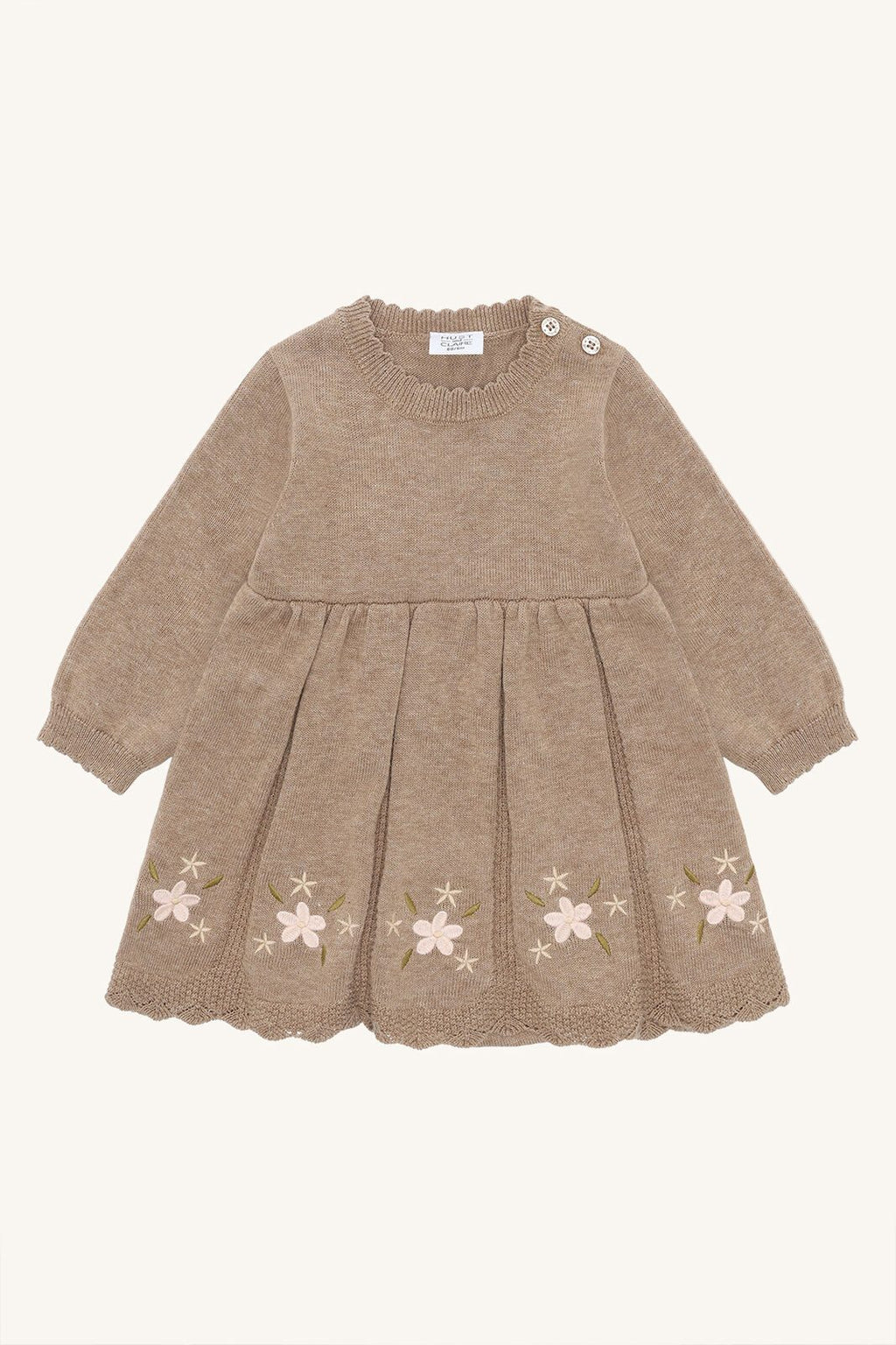 Hust & Claire HCKlara flower Babybodykleid aus Strick mit Stickerei und schönen Details