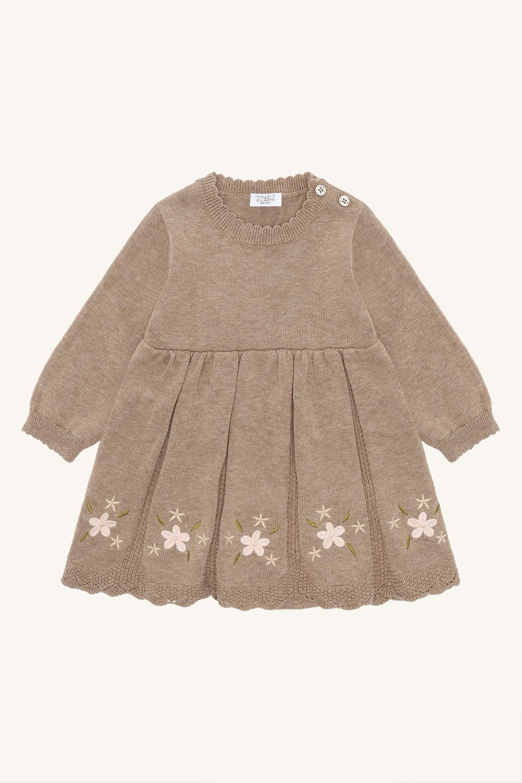 Hust & Claire HCKlara flower Babybodykleid aus Strick mit Stickerei und schönen Details