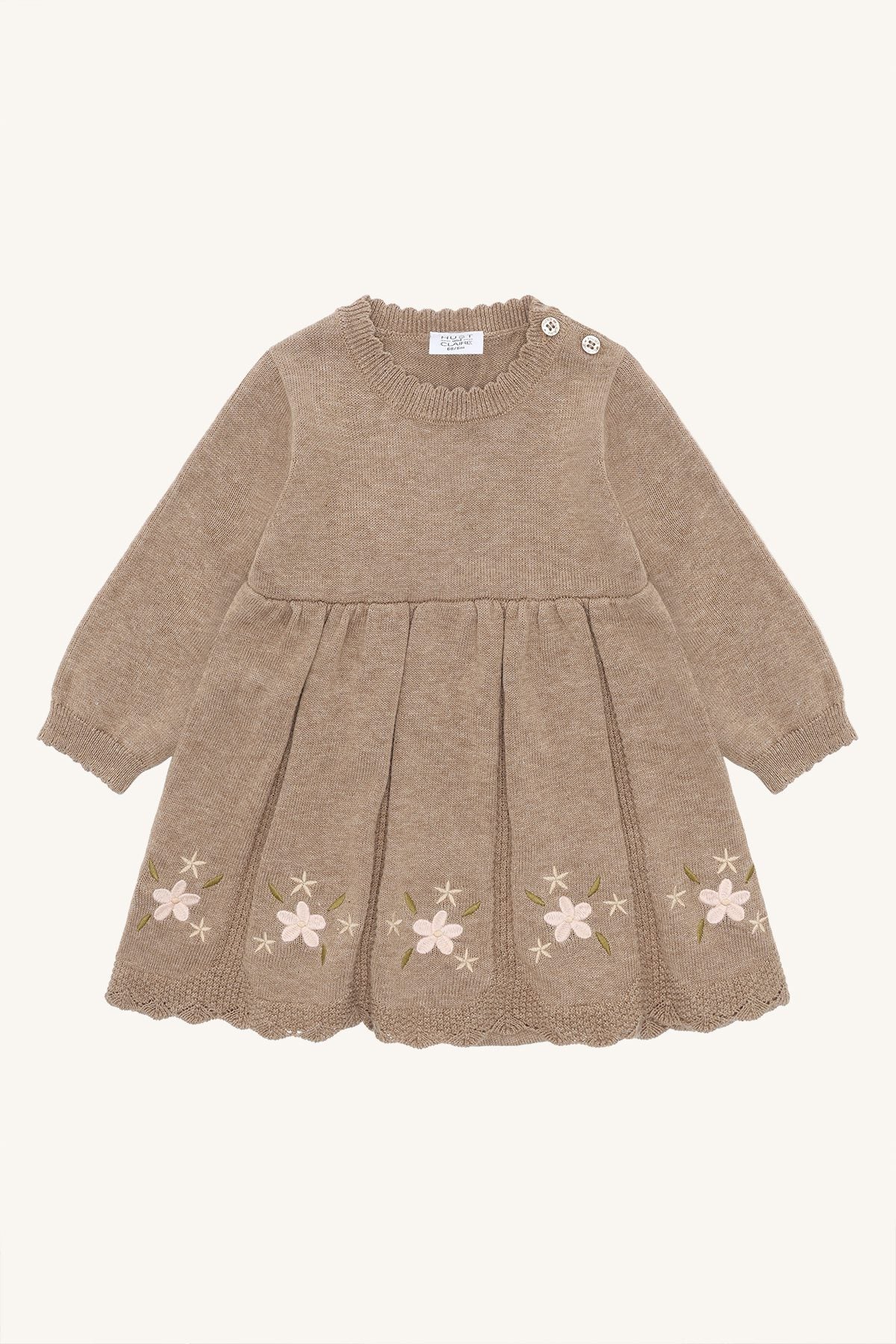 Hust & Claire HCKlara flower Babybodykleid aus Strick mit Stickerei und schönen Details