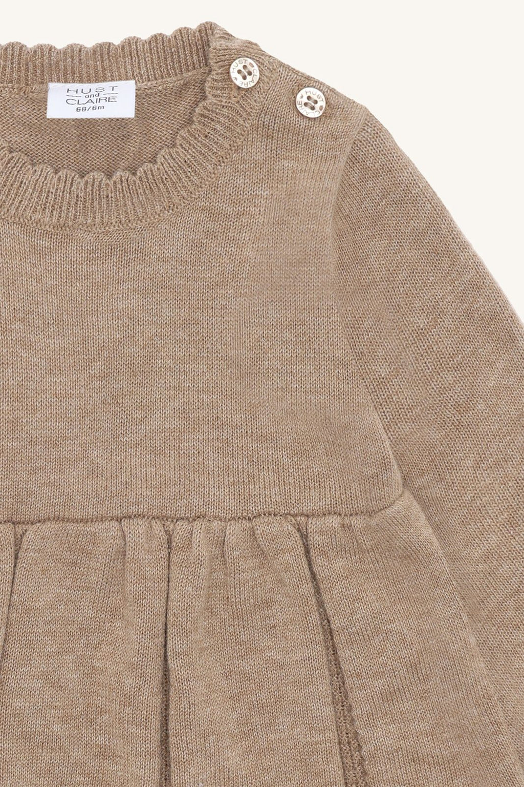 Hust & Claire HCKlara flower Babybodykleid aus Strick mit Stickerei und schönen Details