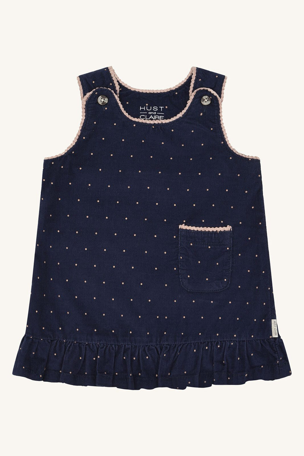 Hust & Claire HCKis Dotty - Mini Feincord Kleid mit Punkten und schönen Details