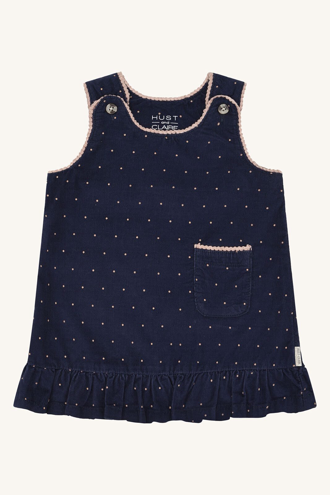 Hust & Claire HCKis Dotty - Mini Feincord Kleid mit Punkten und schönen Details