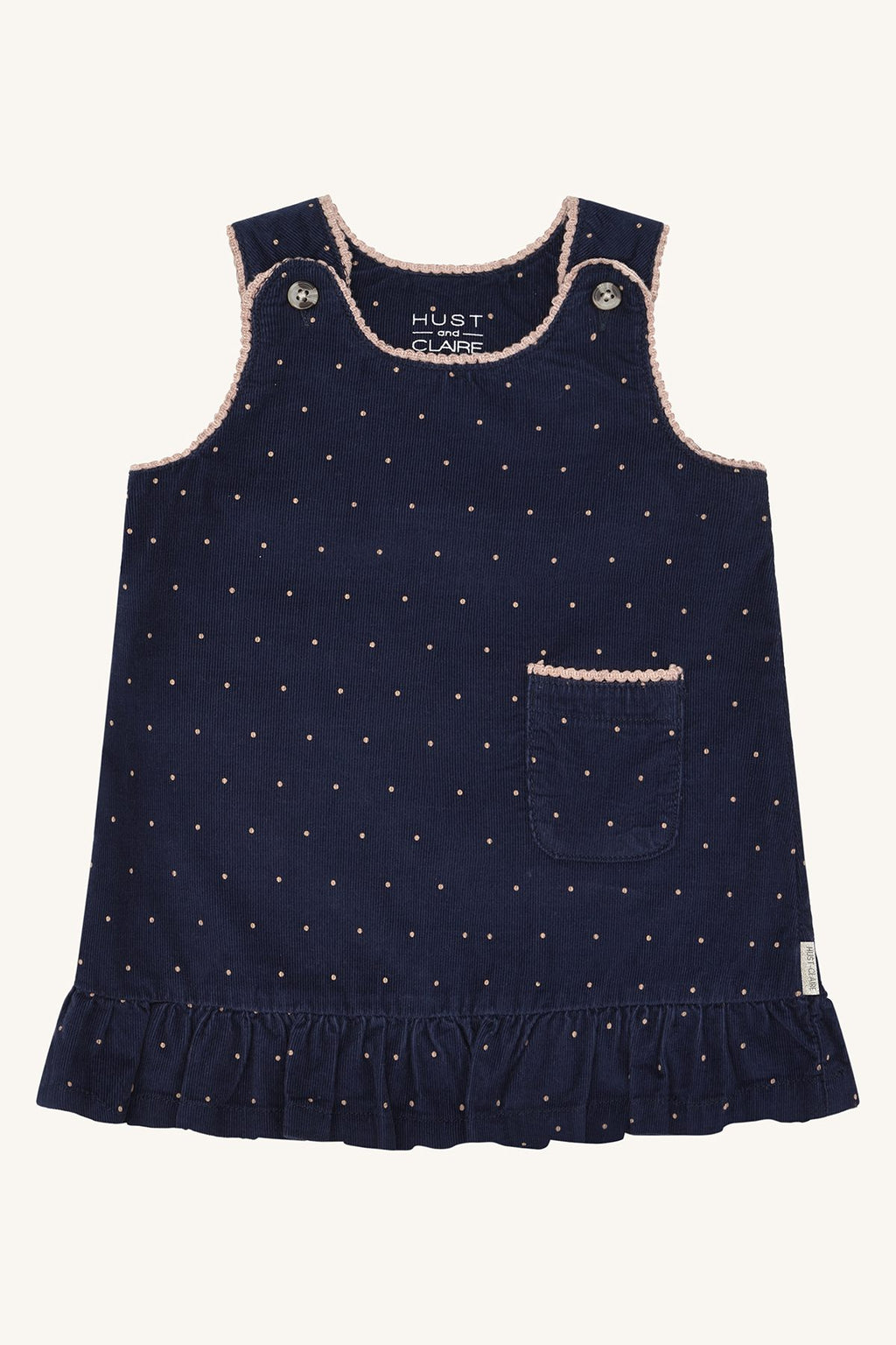 Hust & Claire HCKis Dotty - Mini Feincord Kleid mit Punkten und schönen Details