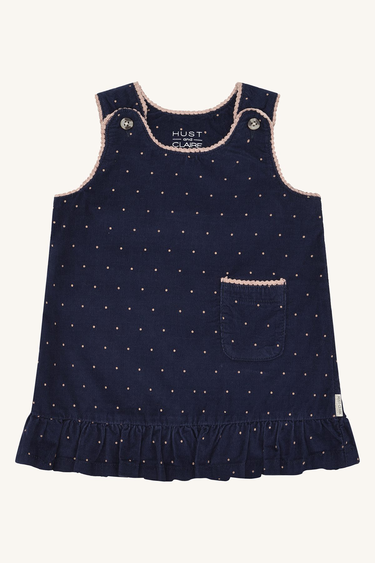 Hust & Claire HCKis Dotty - Mini Feincord Kleid mit Punkten und schönen Details