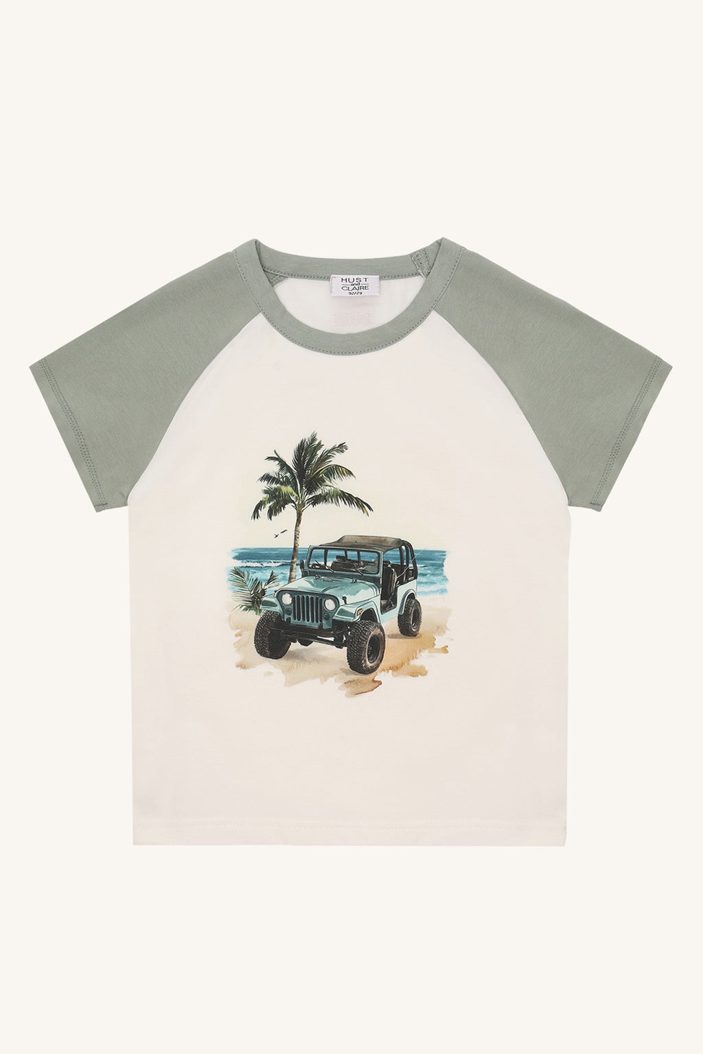 Hust & Claire HCAnton Jeep T-shirt mit Printmotiv Jeep am Meer mit Palme