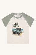 Hust & Claire HCAnton Jeep T-shirt mit Printmotiv Jeep am Meer mit Palme