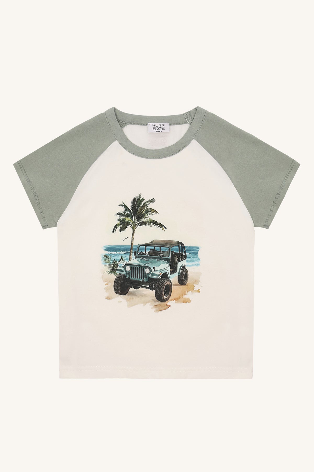 Hust & Claire HCAnton Jeep T-shirt mit Printmotiv Jeep am Meer mit Palme