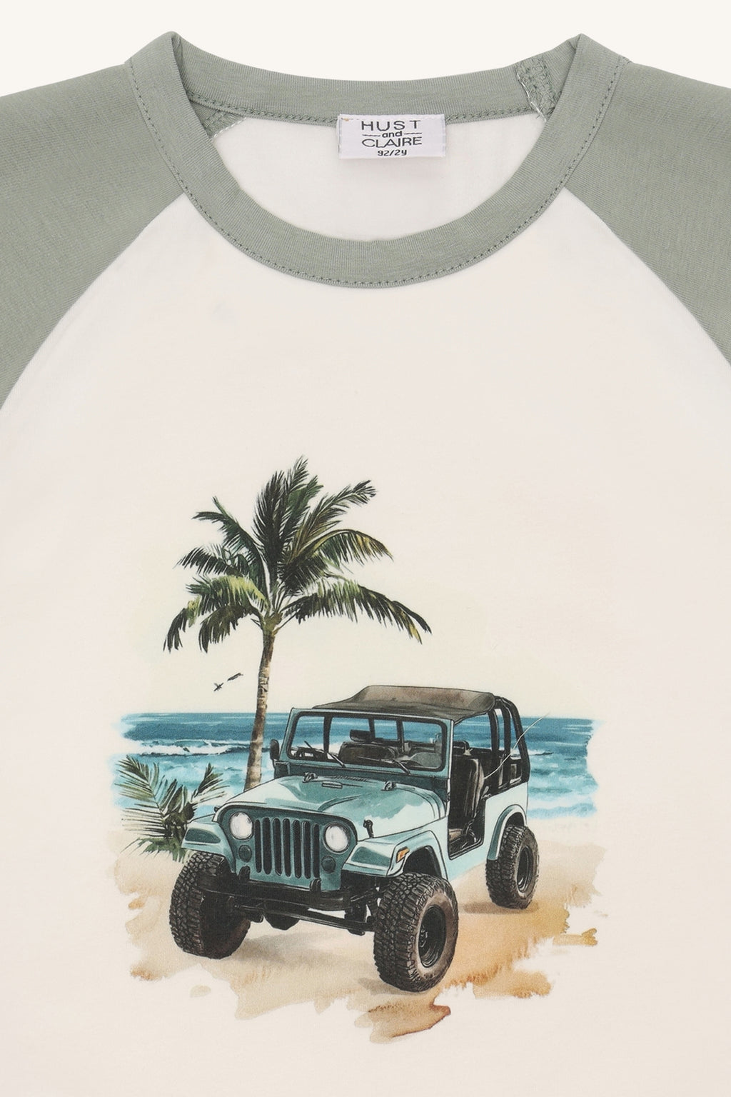 Hust & Claire HCAnton Jeep T-shirt mit Printmotiv Jeep am Meer mit Palme