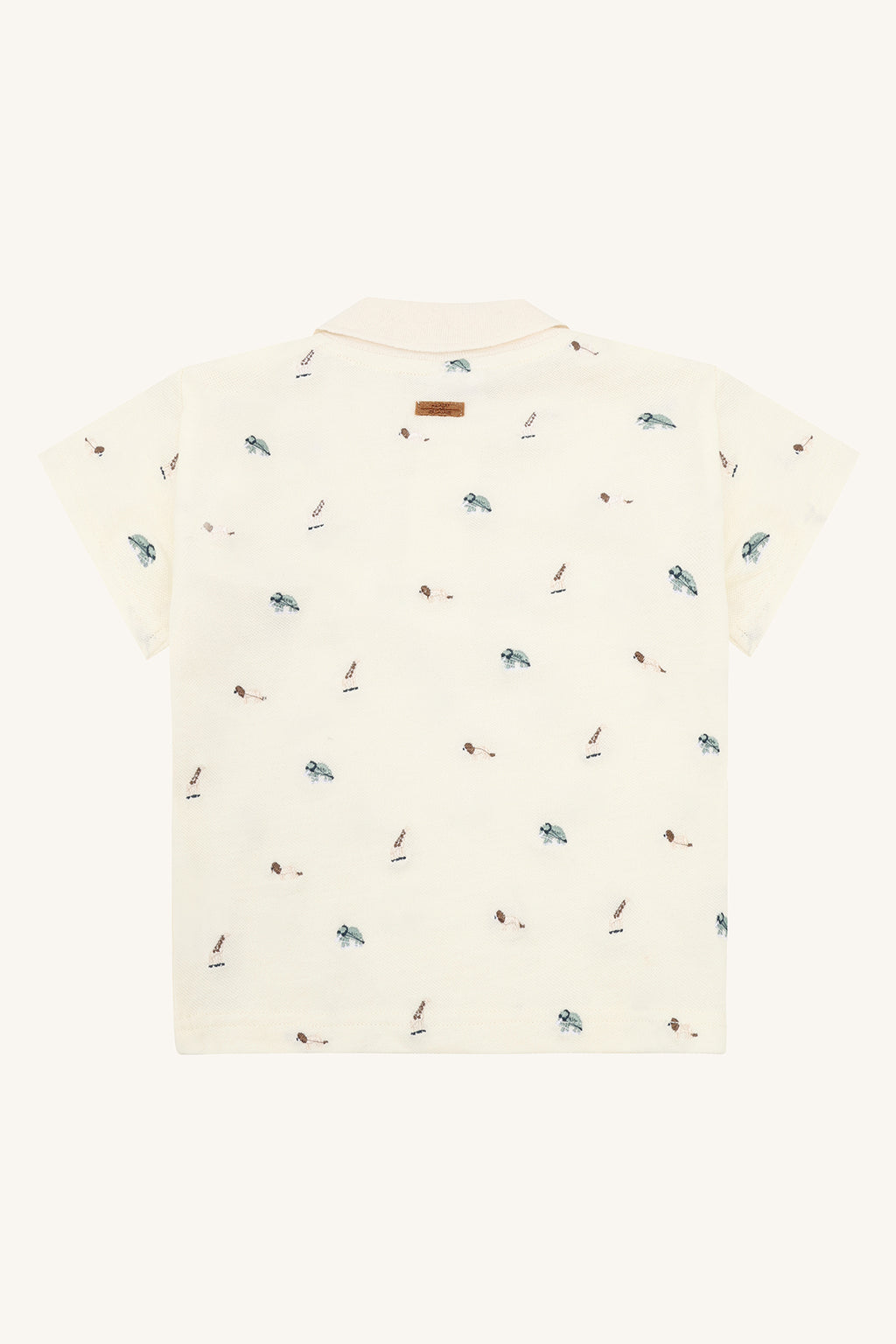 Hust & Claire HCAdrian Animal - Poloshirt mit gestickten wilden Tieren Farbe creme
