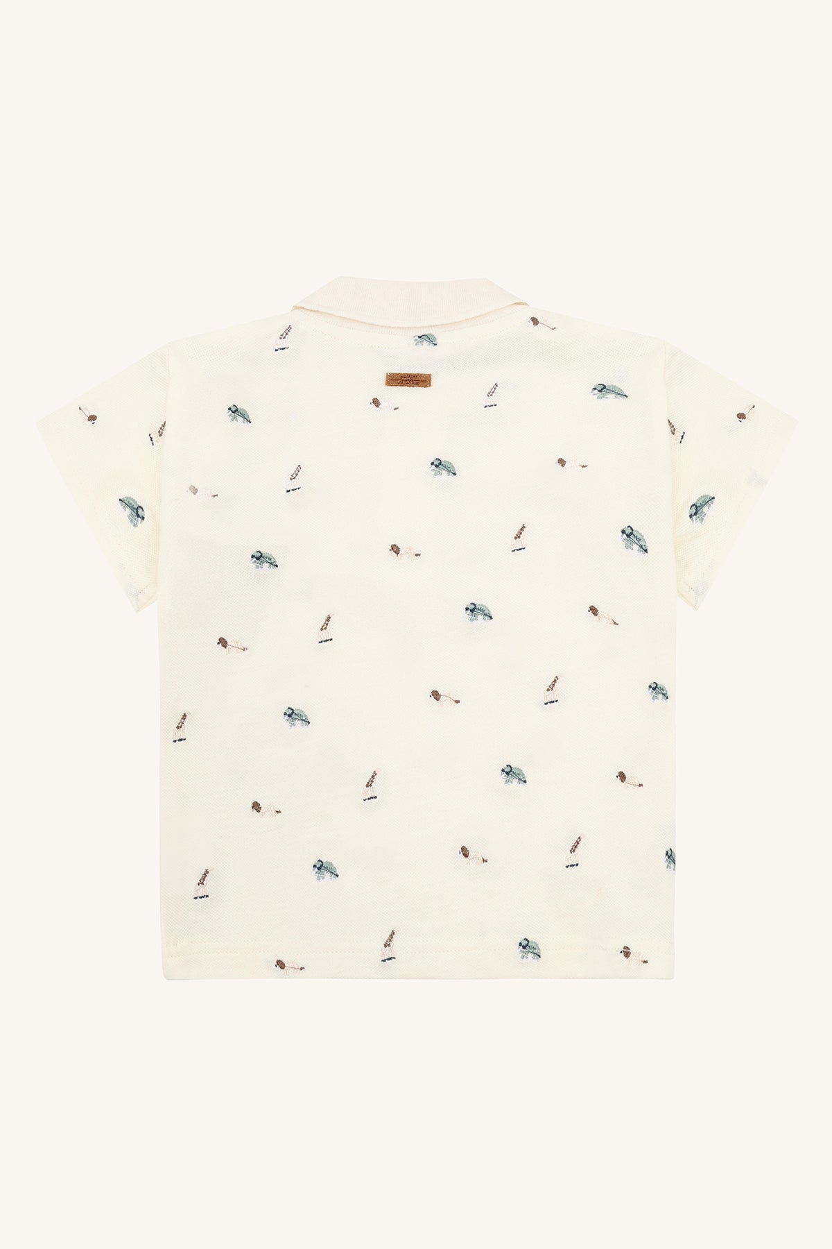 Hust & Claire HCAdrian Animal - Poloshirt mit gestickten wilden Tieren Farbe creme