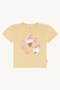 Hust & Claire HCAlma Ice cream -T-shirt in gelb mit Eis Applikation