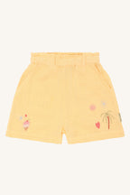 Hust & Claire HCHelena Dobby - Coole Shorts aus Musseline bestickt in zartem gelb