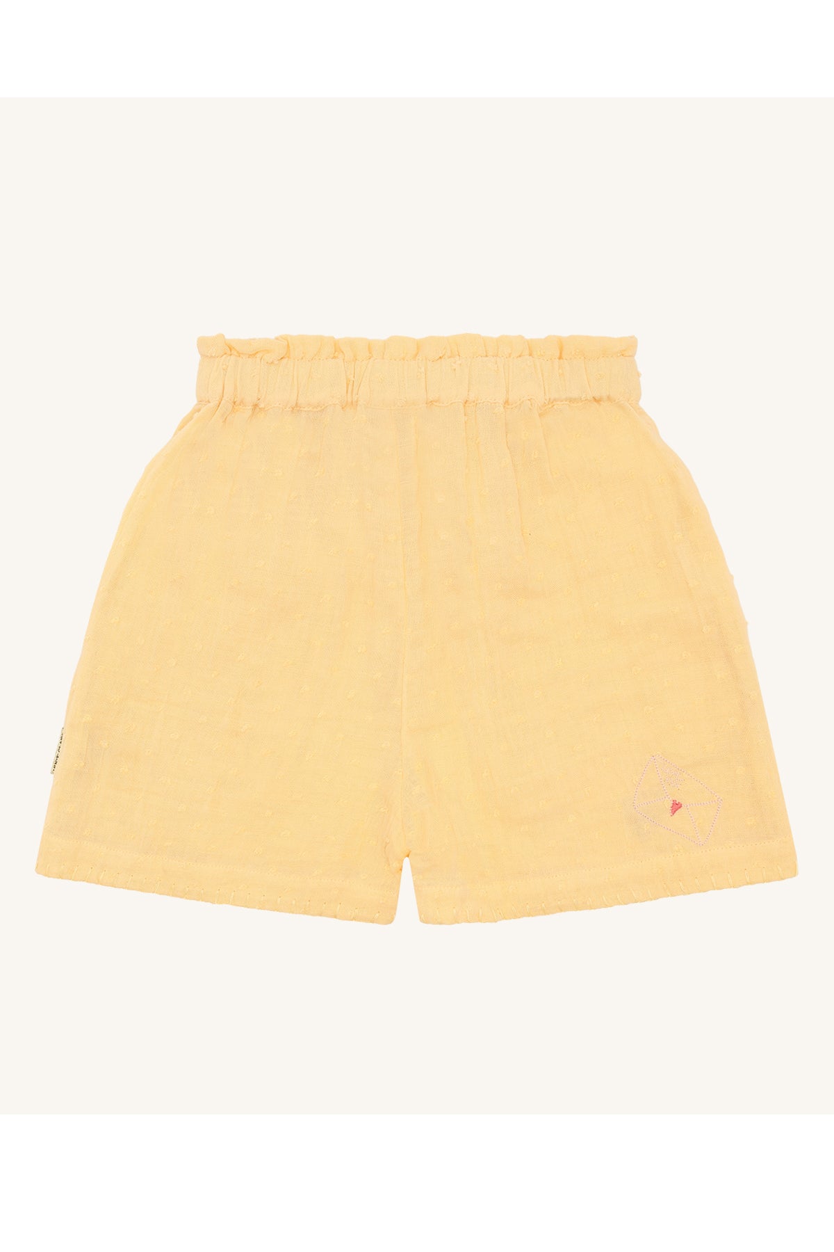 Hust & Claire HCHelena Dobby - Coole Shorts aus Musseline bestickt in zartem gelb