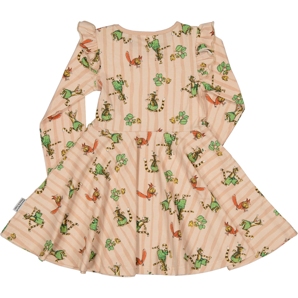 Kleid mit Rüschendetails Pettersson und Findus rosa gestreift