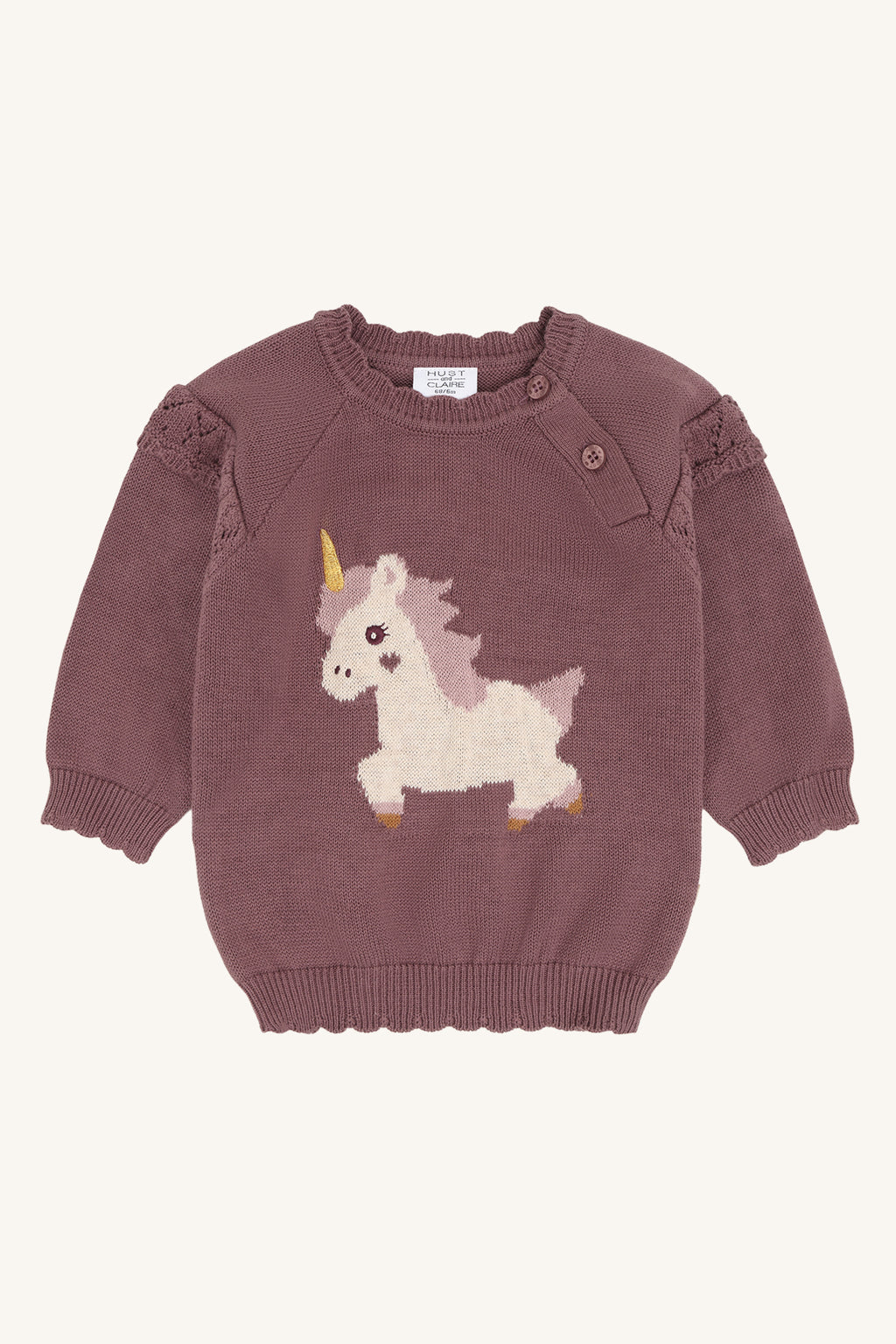 Hust and Claire HCPusle Magic Einhorn Strickpullover mit Rüschendetails