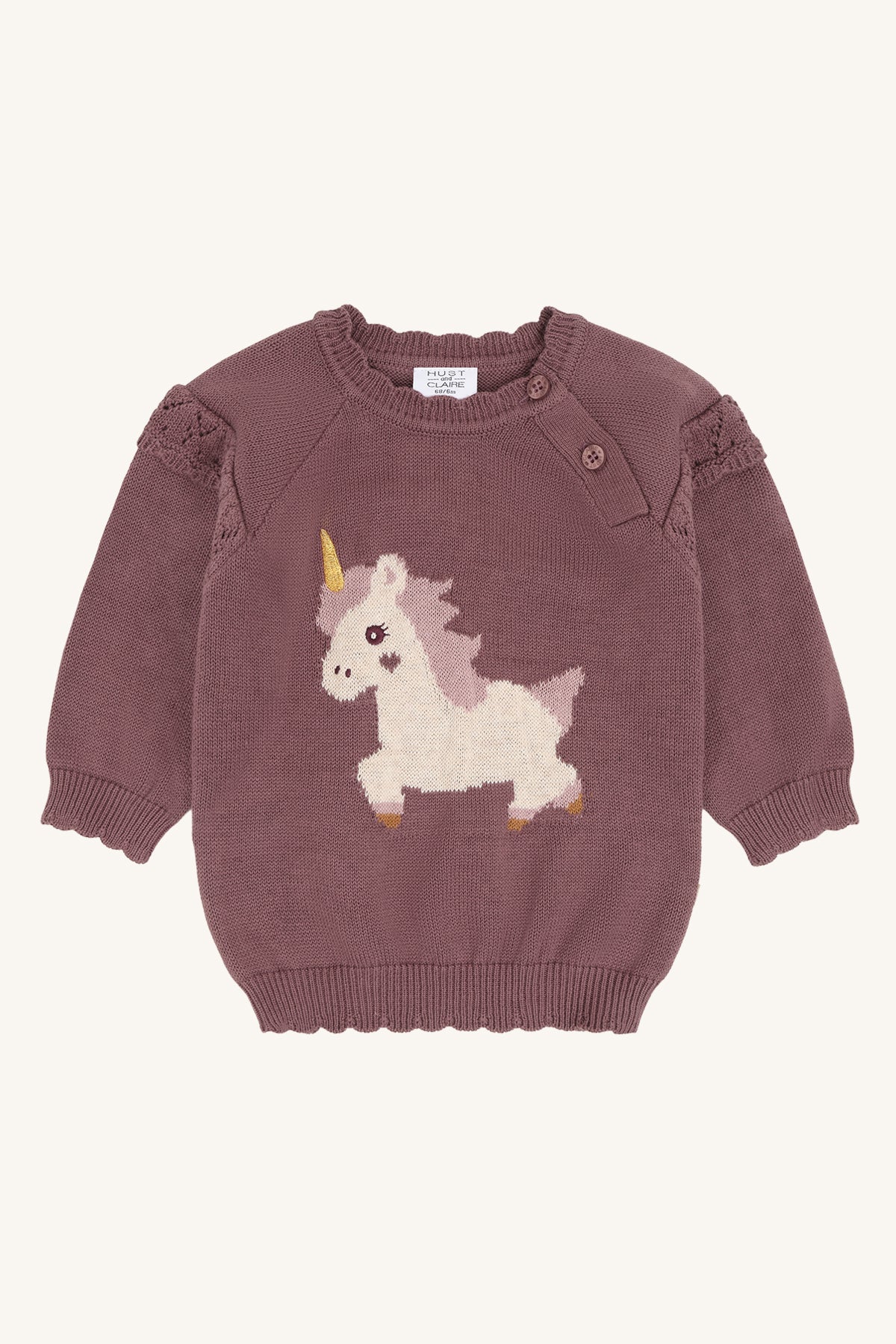 Hust and Claire HCPusle Magic Einhorn Strickpullover mit Rüschendetails