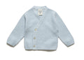PURI ORGANIC Baby Kimono Krausstrick aus 80% Baumwolle / 20% Seide Farbe hellblau