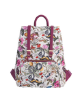 FABLE Blumen Rucksack mit Natural Historic Museum Print in Pflaumenfarbe