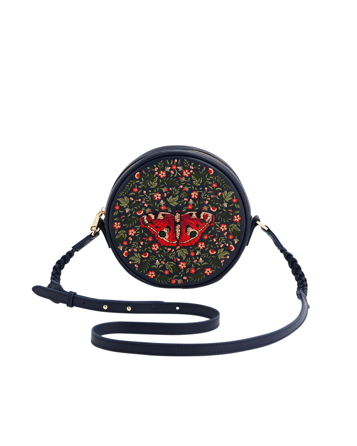 FABLE England Runde Tasche mit Schmetterlingsmotiv Chloe dunkelblau