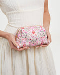 FABLE England Penelope Pinke Kosmetiktasche mit floralem Herzmotiv