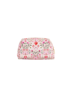 FABLE England Penelope Pinke Kosmetiktasche mit floralem Herzmotiv