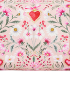 FABLE England Penelope Pinke Kosmetiktasche mit floralem Herzmotiv
