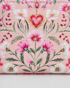 FABLE England Penelope kleine Geldbörse mit floralem Herzmotiv in Rosa