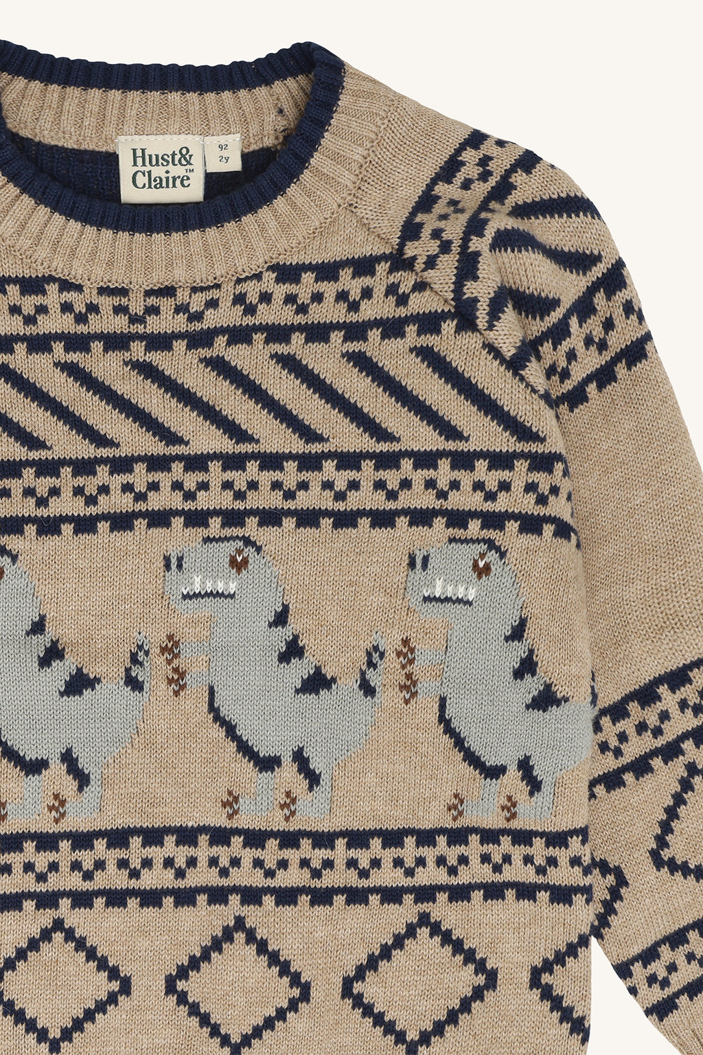 hust and claire - HC Pelle Dino Strickpullover mit Dino im Norwegerstil