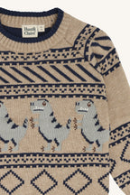 hust and claire - HC Pelle Dino Strickpullover mit Dino im Norwegerstil