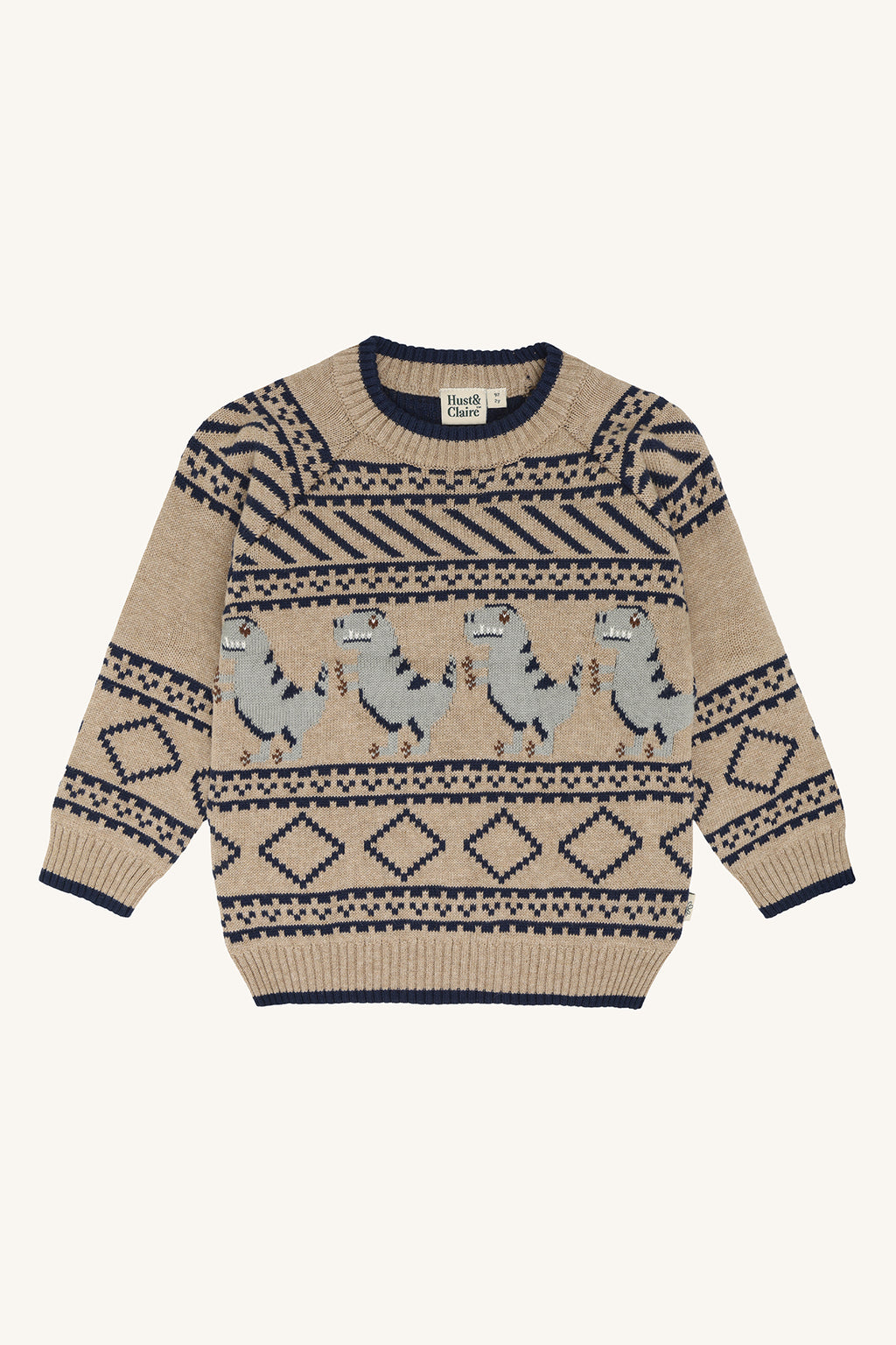 hust and claire - HC Pelle Dino Strickpullover mit Dino im Norwegerstil