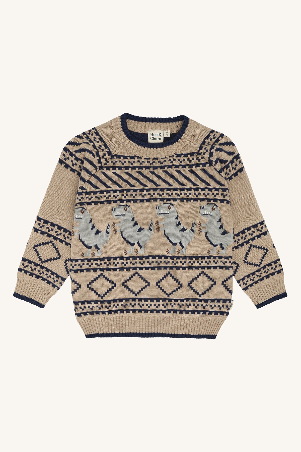 hust and claire - HC Pelle Dino Strickpullover mit Dino im Norwegerstil