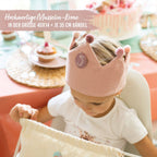 Papierdrachen Geburtstagskrone aus  Musselin - Rosa - mit Buttons