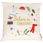 Papierdrachen Kissenbezug 40x40cm - bestickt - Motiv Believe in christmas