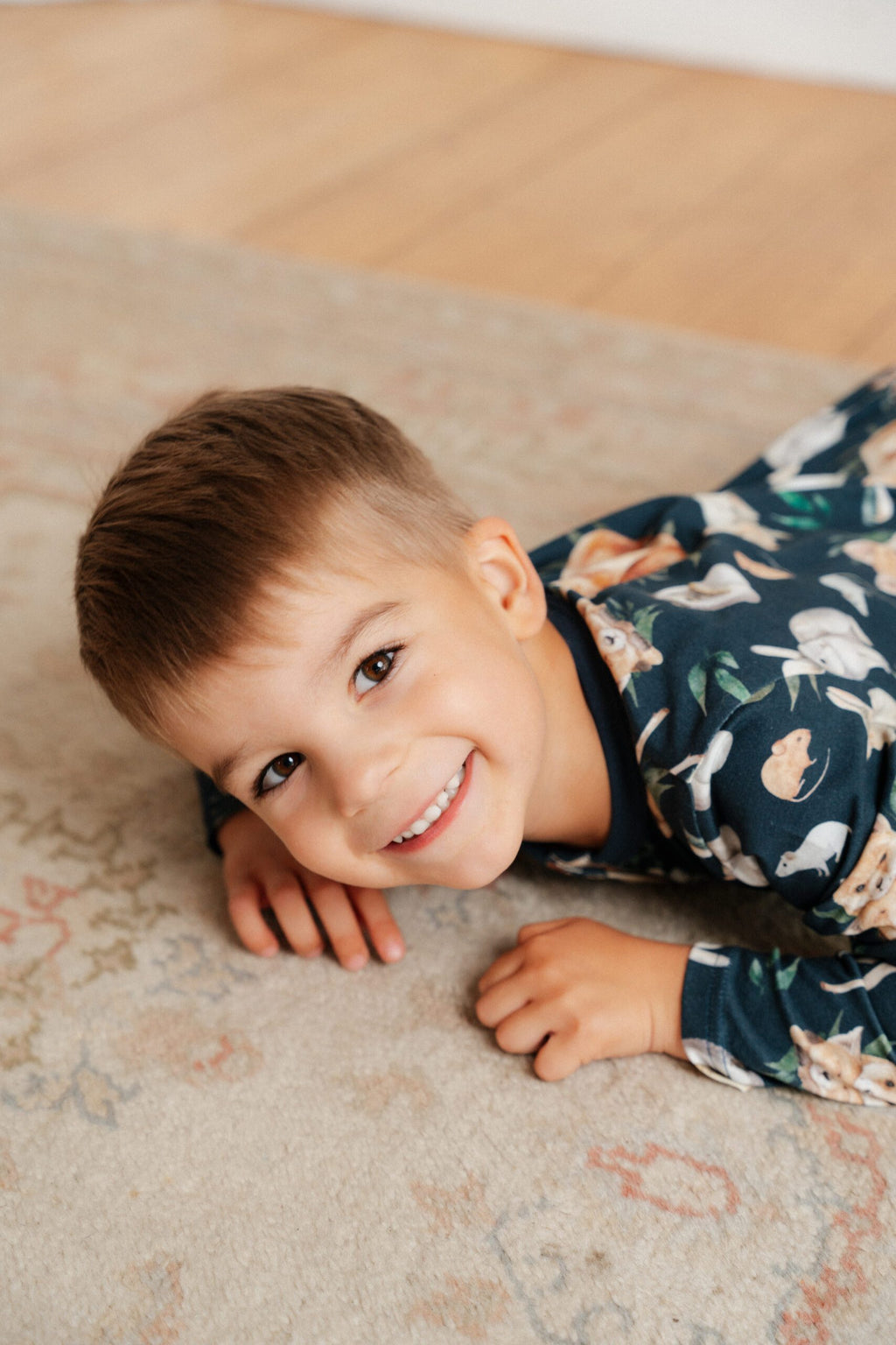 Ma-ia Family Forest Animal Shirt Blue Waldtiere Langarmshirt dunkelblau jetzt reduziert!