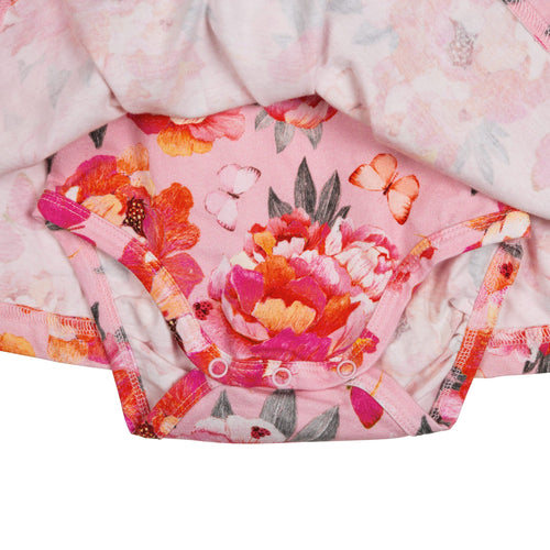 Baby Bodysuit Peonies Pfingstrosenkleid mit integriertem Body von Ma-ia Family