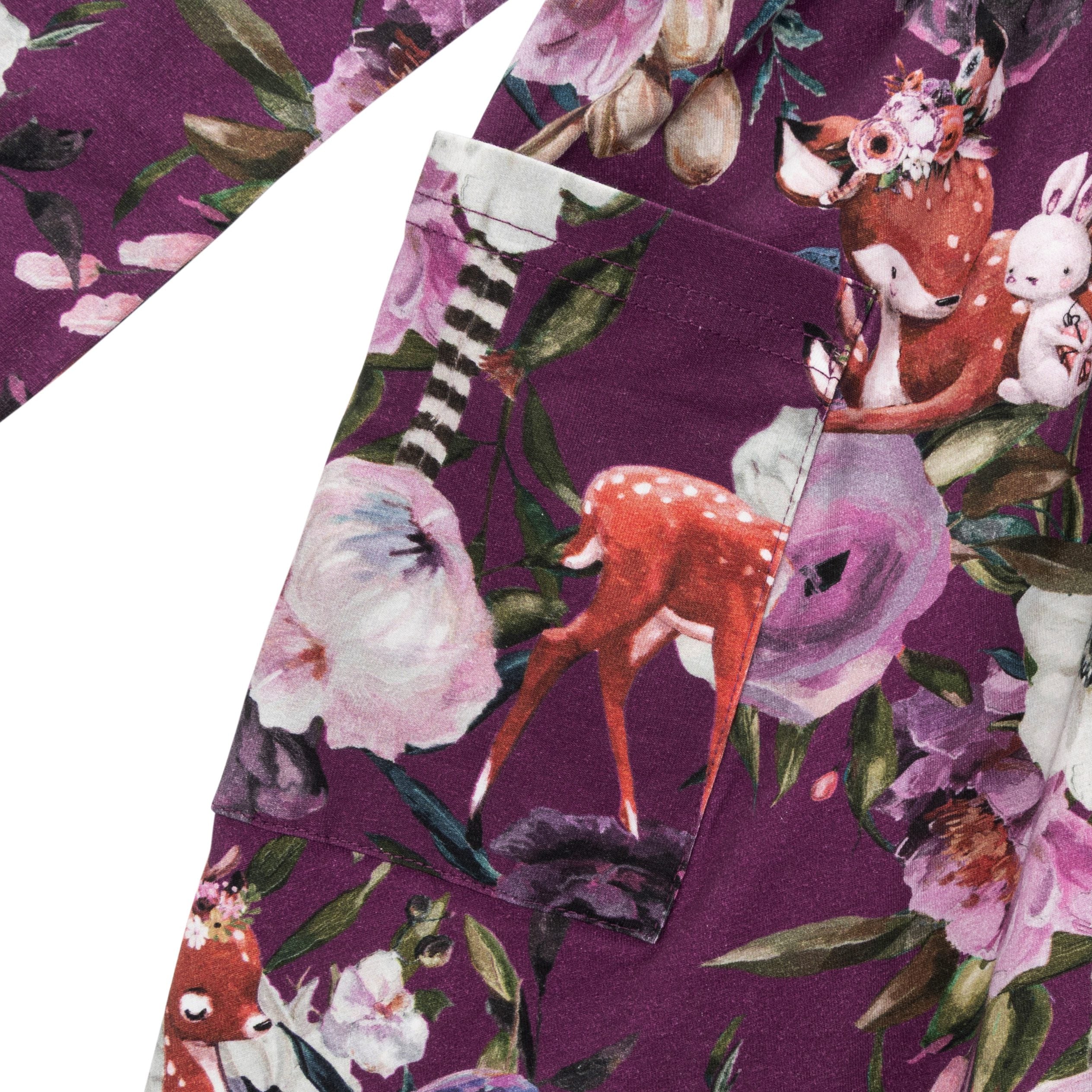 Ma-ia Kleid mit Bambi Print und Taschen lila