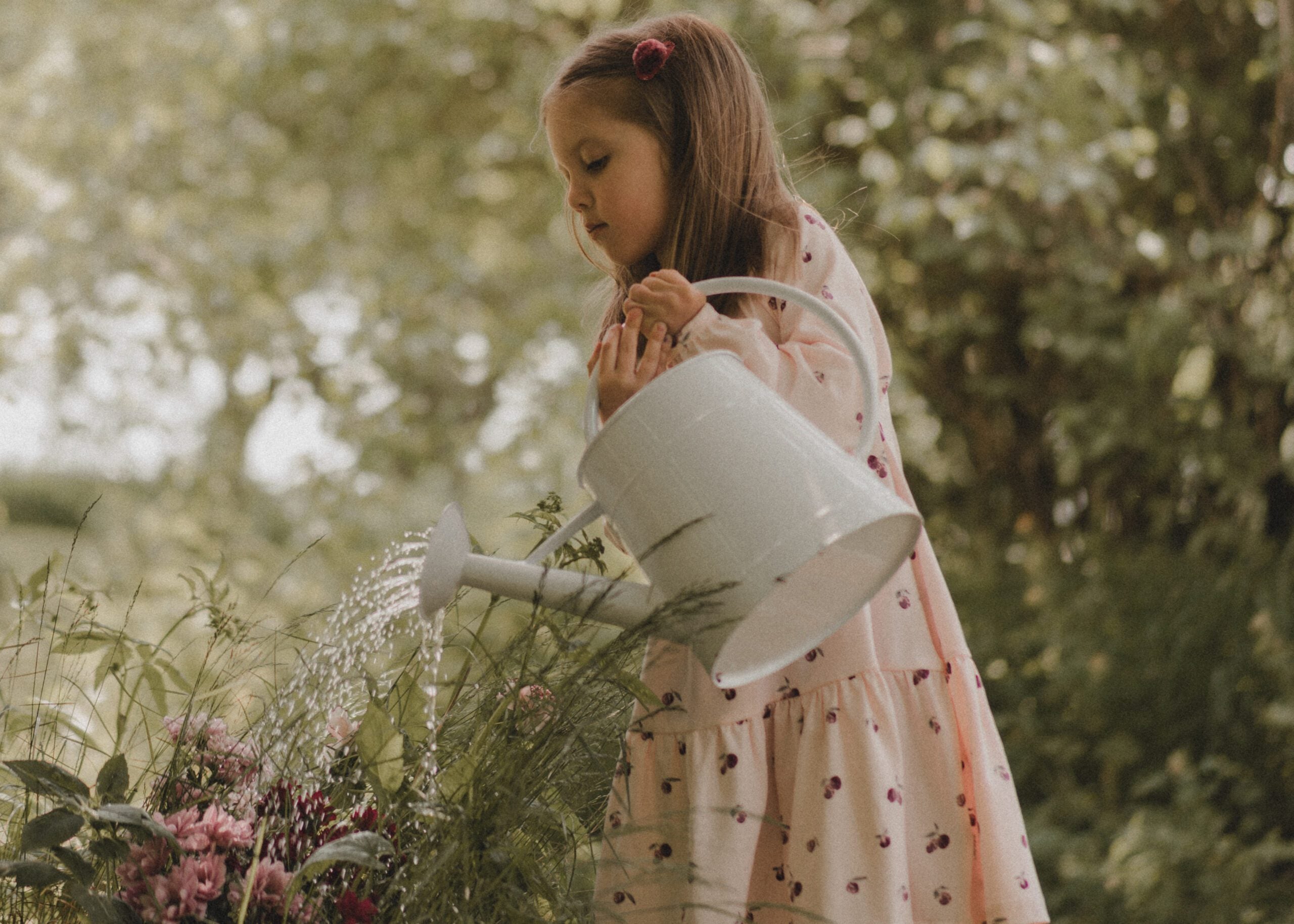 Ma-ia Kleid mit Pflaumen Print hellrosa