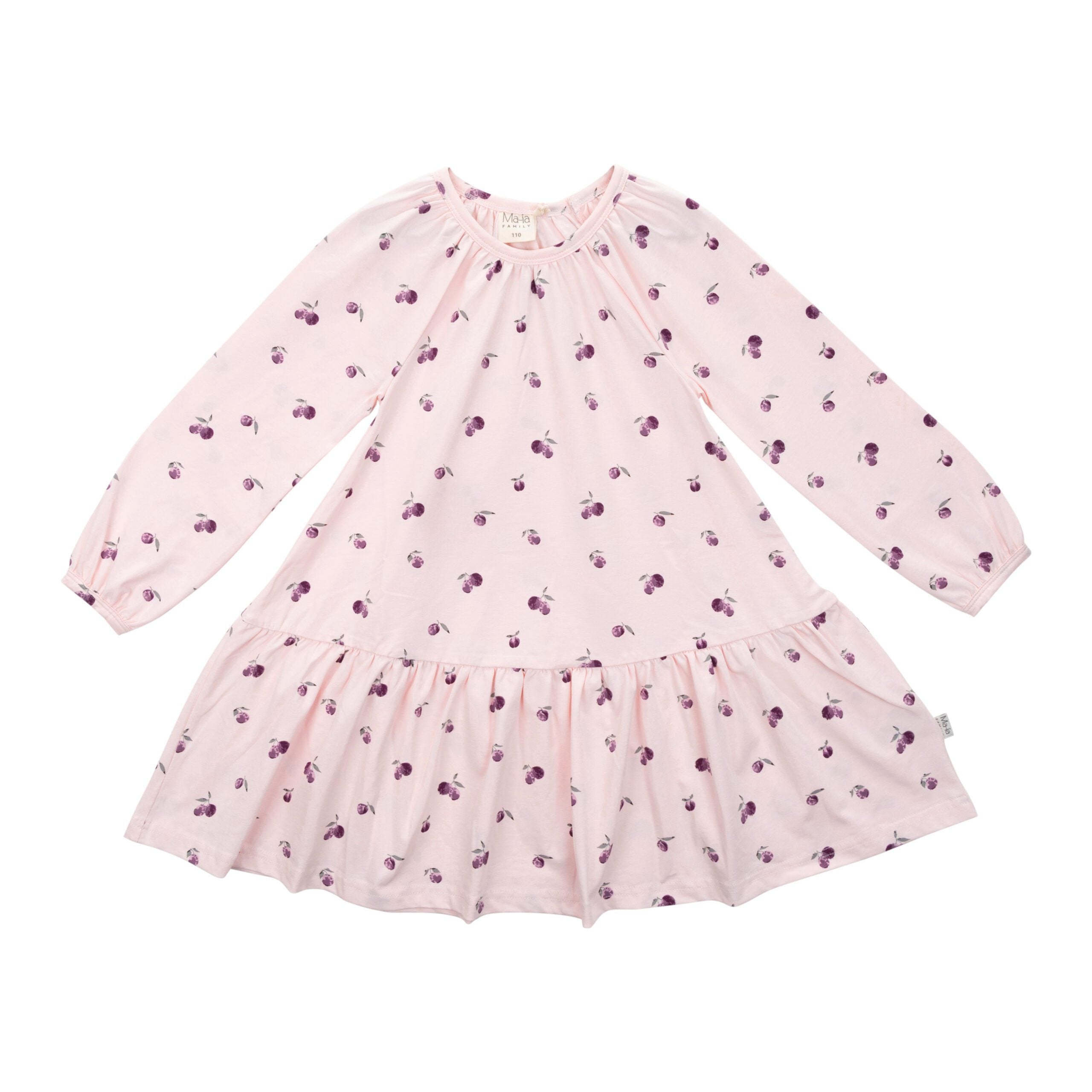 Ma-ia Kleid mit Pflaumen Print hellrosa