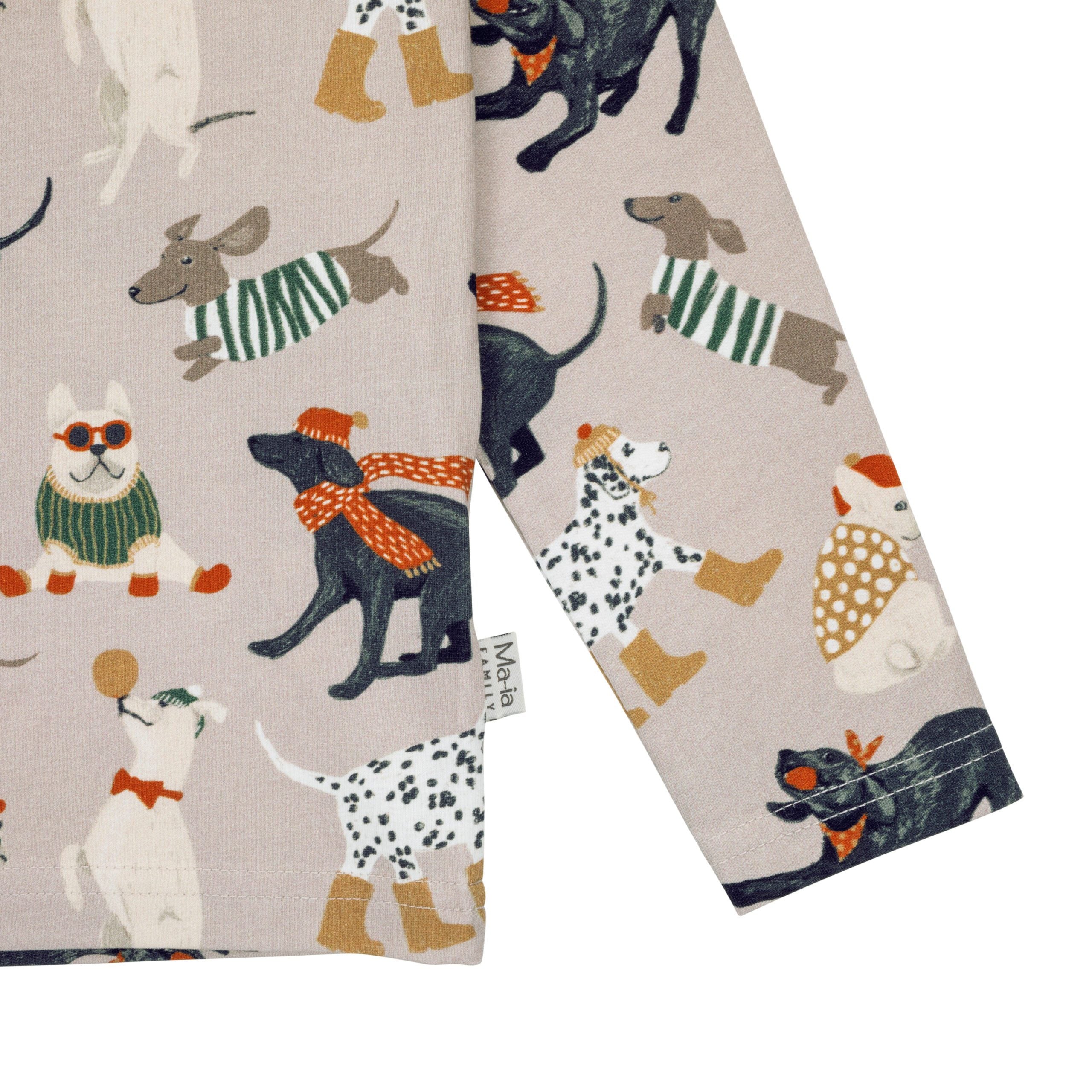 Ma-ia Dogs Hundeprint Langarmshirt beige
