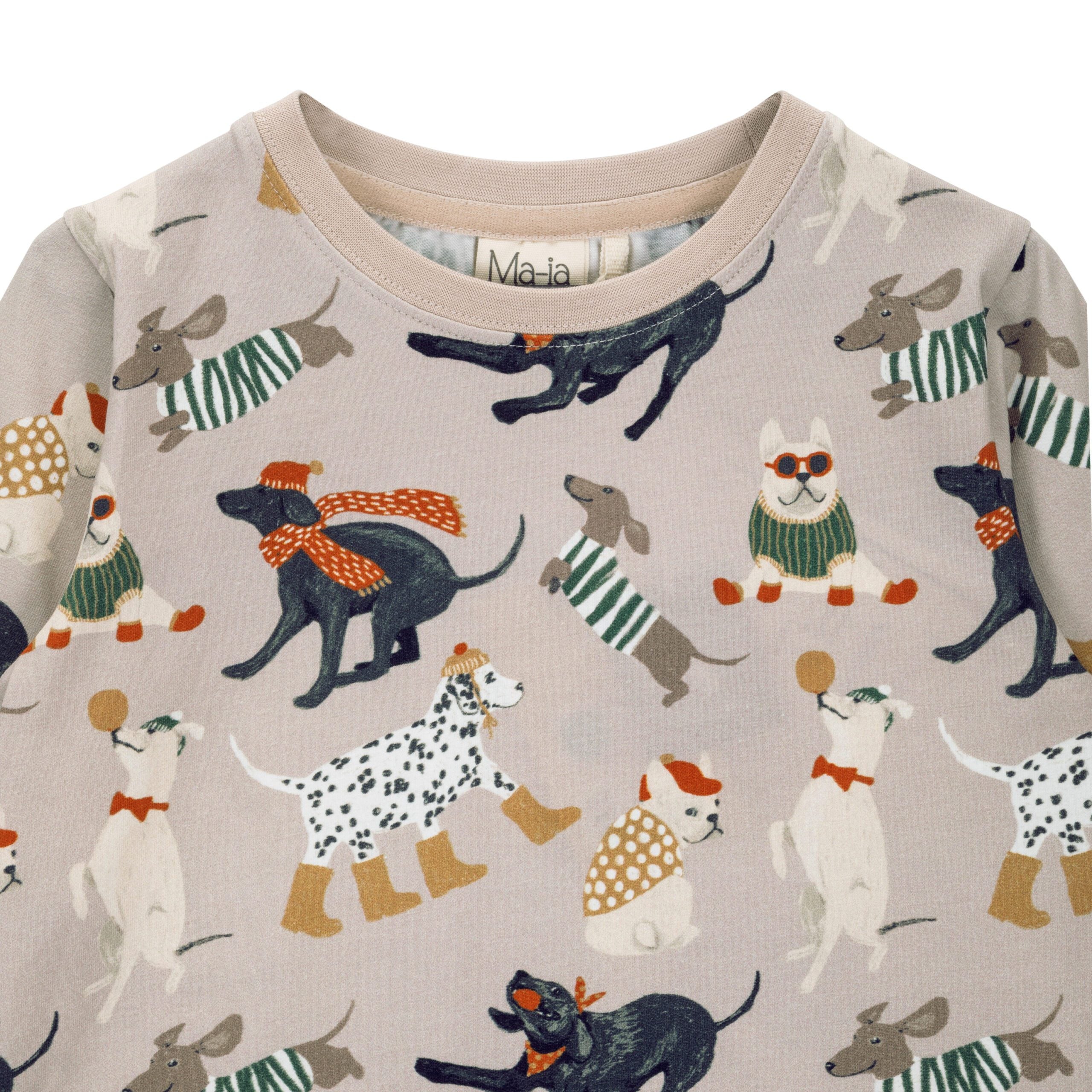 Ma-ia Dogs Hundeprint Langarmshirt beige