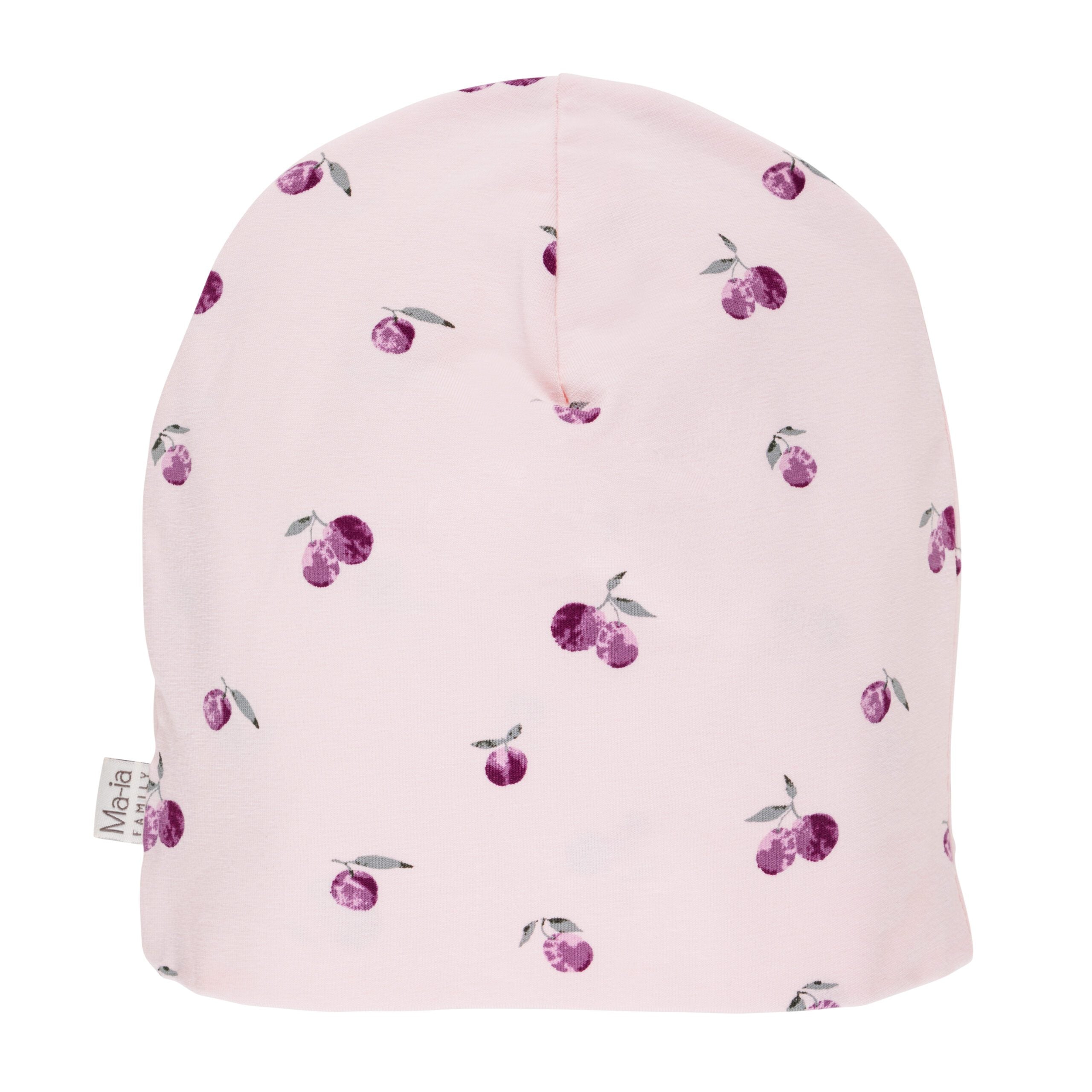 Ma-ia Mütze mit Pflaumenprint hellrosa