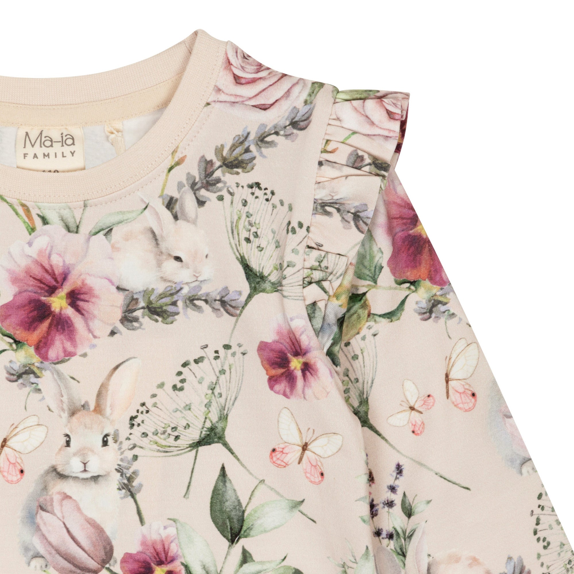 Ma-ia Family Violet Shirt mit Rüschendetails und romantischem Blumenprint