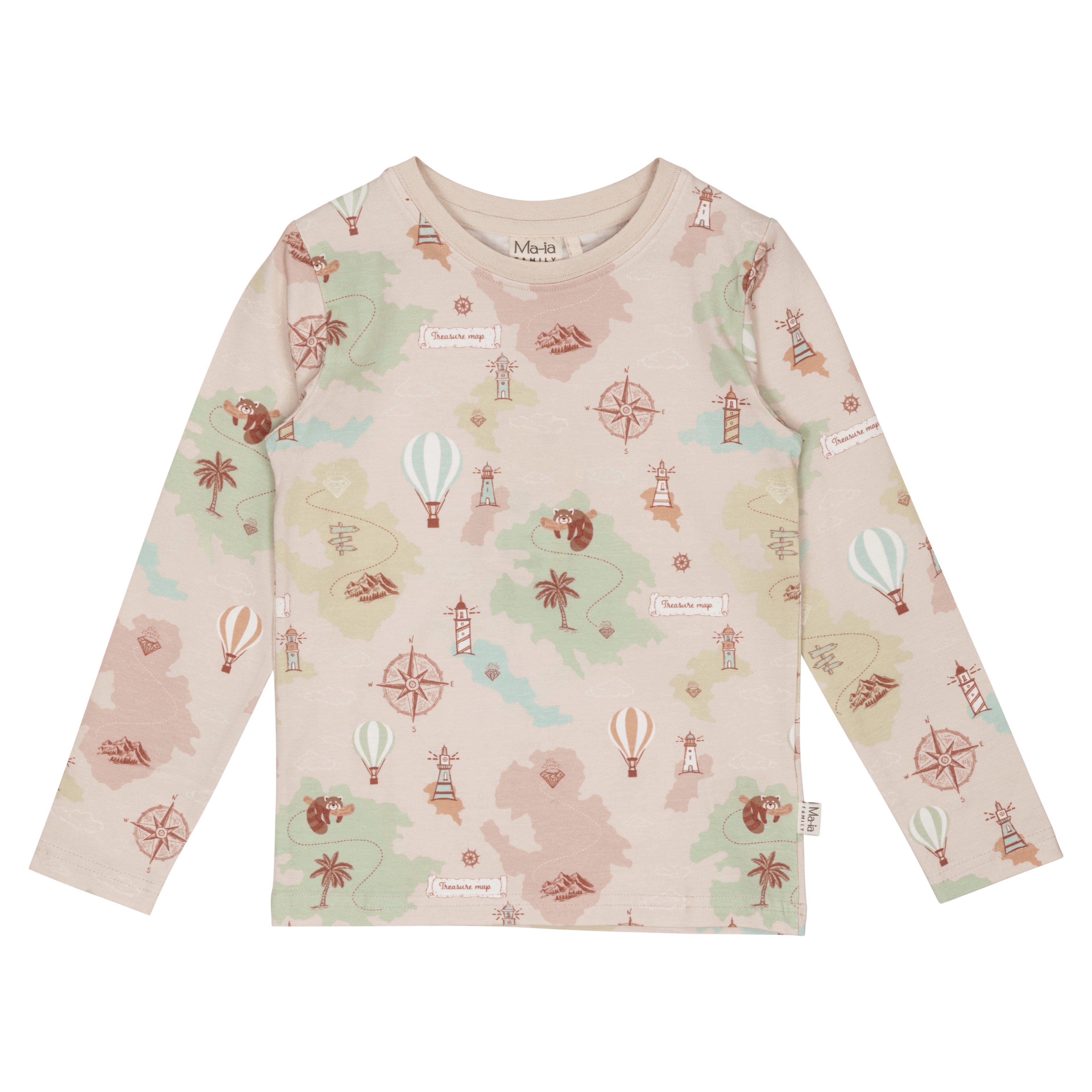 Ma-ia Family Route Shirt Langarmshirt mit Landkartenprint