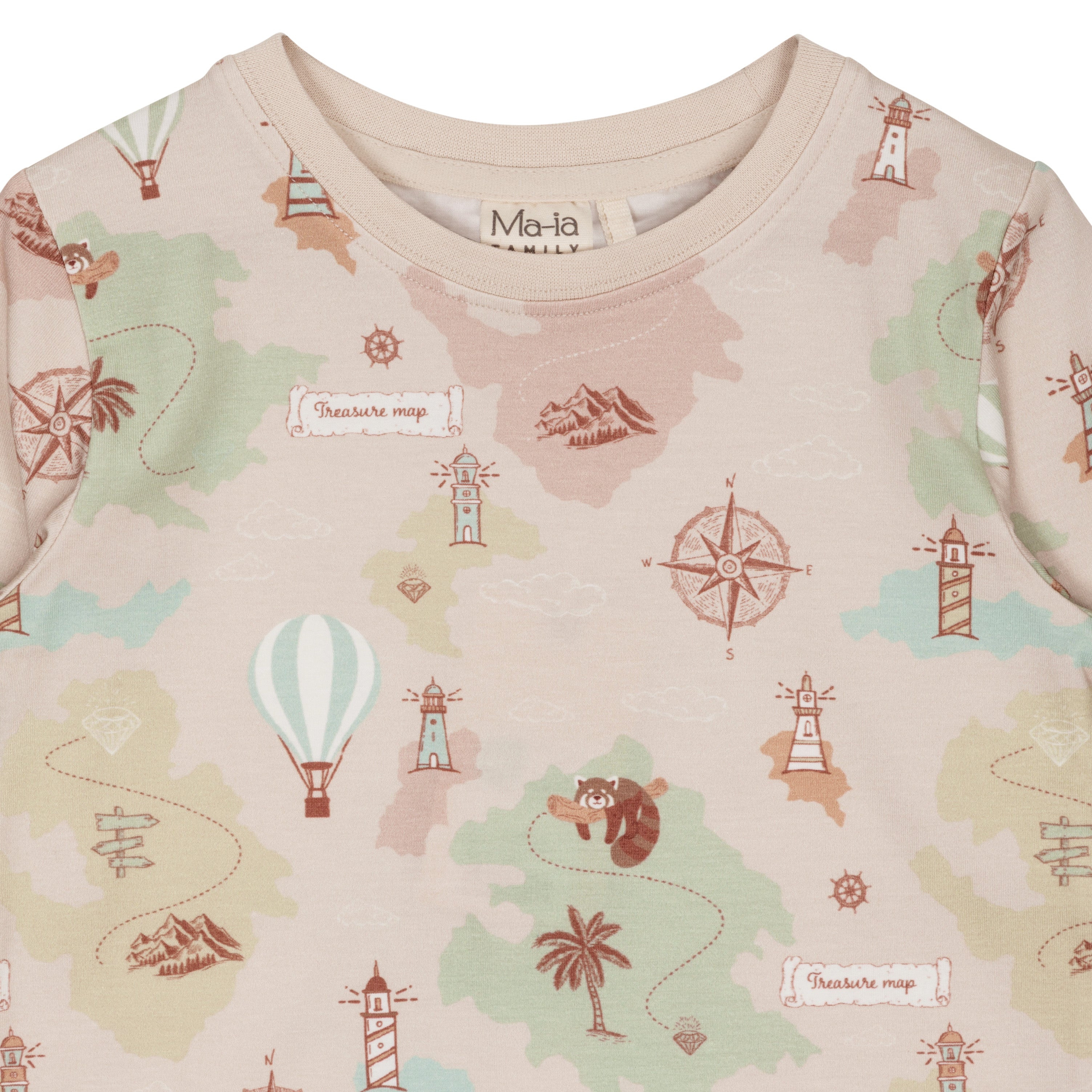 Ma-ia Family Route Shirt Langarmshirt mit Landkartenprint