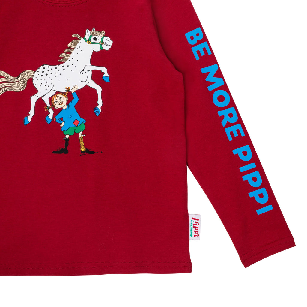 Pippi Langstrumpf Super Strong Shirt Dark red