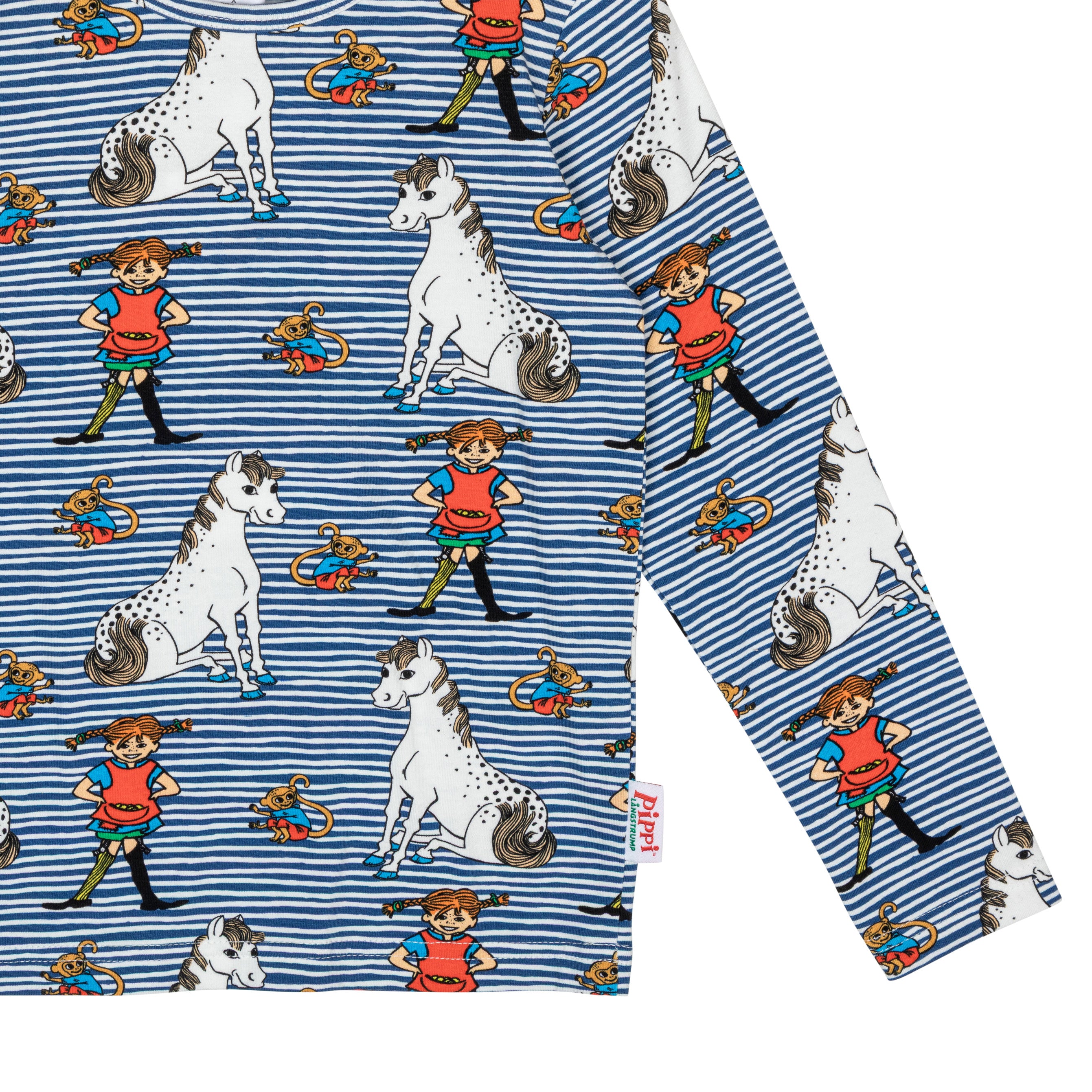 Pippi Langstrumpf - Pippi Pals Shirt Blue Shirt gestreift mit kleinem Onkel