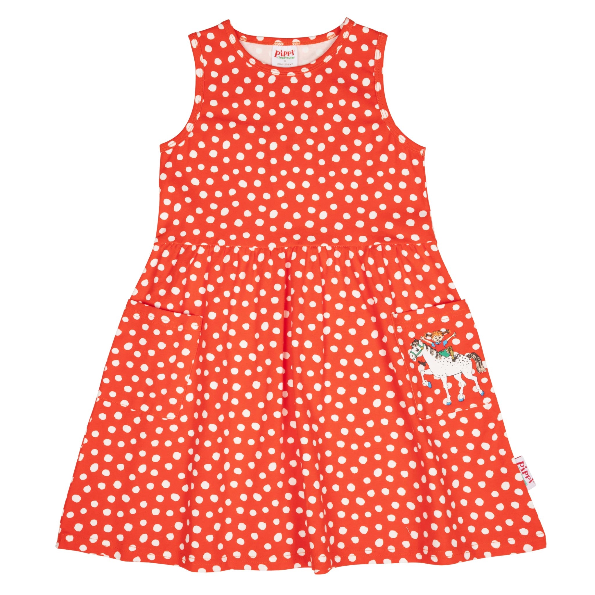 Pippi Langstrumpf - Speckled Dress red - gepunktetes rotes Kleid